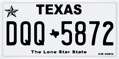 TX license plate DQQ5872