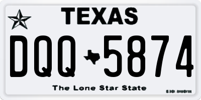 TX license plate DQQ5874