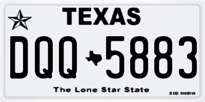 TX license plate DQQ5883