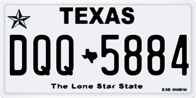 TX license plate DQQ5884