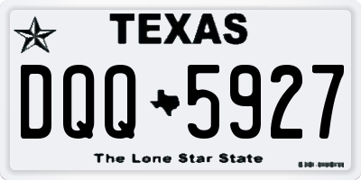 TX license plate DQQ5927
