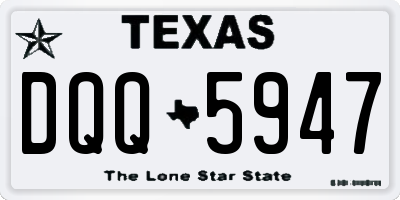 TX license plate DQQ5947