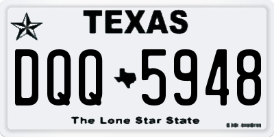 TX license plate DQQ5948