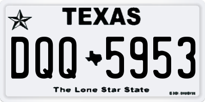 TX license plate DQQ5953