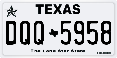 TX license plate DQQ5958