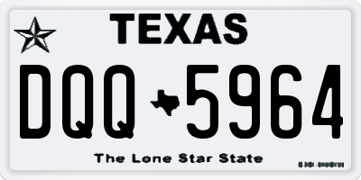 TX license plate DQQ5964