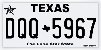 TX license plate DQQ5967