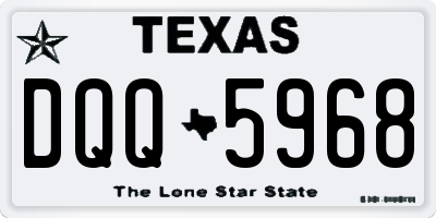 TX license plate DQQ5968