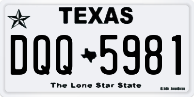 TX license plate DQQ5981