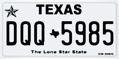 TX license plate DQQ5985