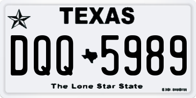 TX license plate DQQ5989