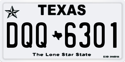 TX license plate DQQ6301