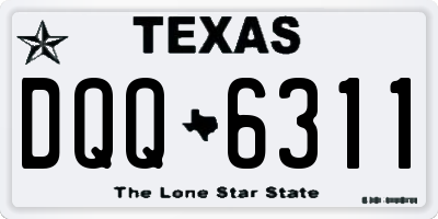 TX license plate DQQ6311