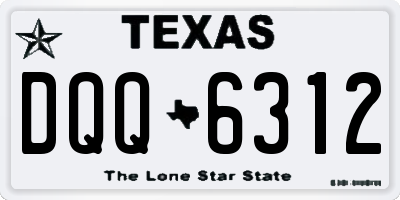TX license plate DQQ6312