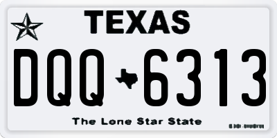 TX license plate DQQ6313
