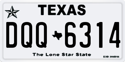 TX license plate DQQ6314