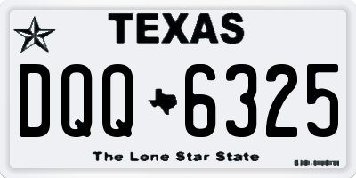 TX license plate DQQ6325