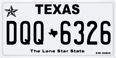 TX license plate DQQ6326