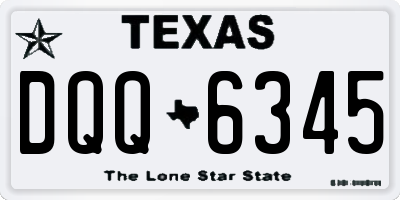 TX license plate DQQ6345