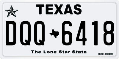 TX license plate DQQ6418