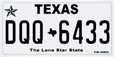 TX license plate DQQ6433