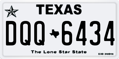 TX license plate DQQ6434
