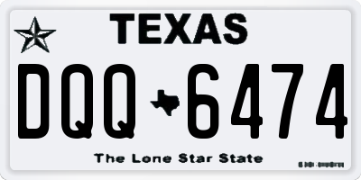 TX license plate DQQ6474
