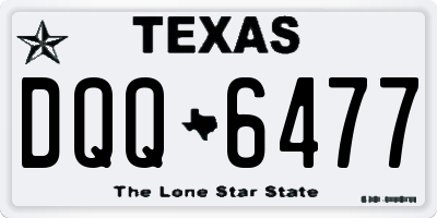 TX license plate DQQ6477