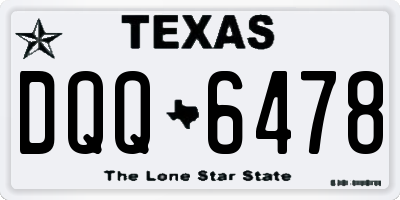 TX license plate DQQ6478