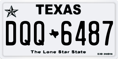 TX license plate DQQ6487