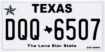 TX license plate DQQ6507