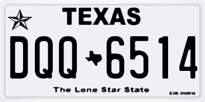 TX license plate DQQ6514