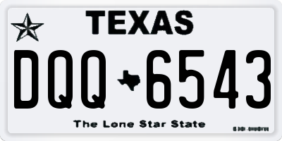 TX license plate DQQ6543