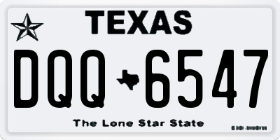 TX license plate DQQ6547