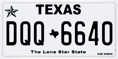TX license plate DQQ6640