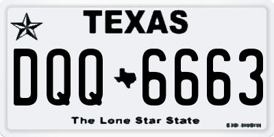 TX license plate DQQ6663