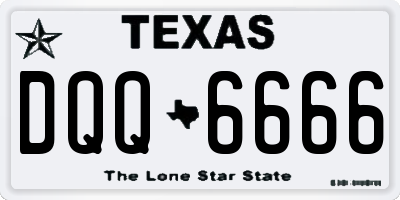 TX license plate DQQ6666