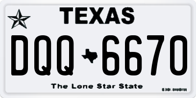 TX license plate DQQ6670