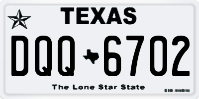 TX license plate DQQ6702