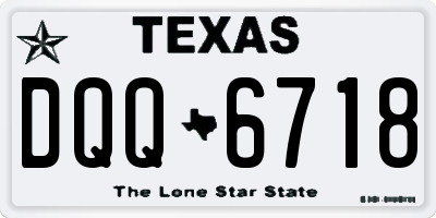 TX license plate DQQ6718
