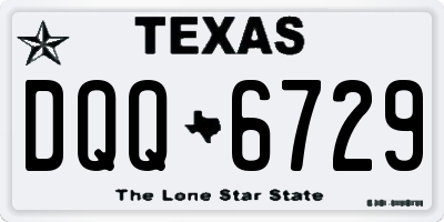 TX license plate DQQ6729