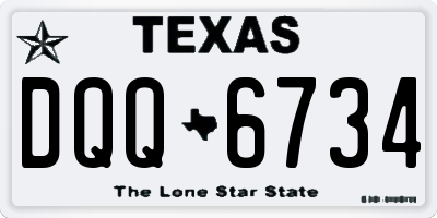 TX license plate DQQ6734