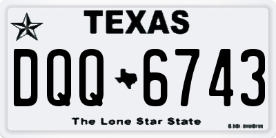 TX license plate DQQ6743