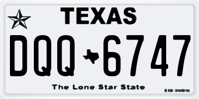 TX license plate DQQ6747