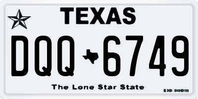TX license plate DQQ6749