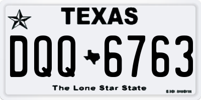 TX license plate DQQ6763