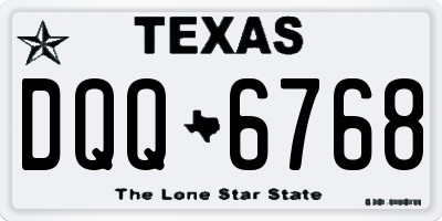 TX license plate DQQ6768