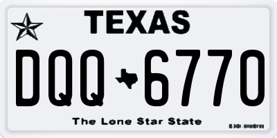 TX license plate DQQ6770