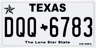 TX license plate DQQ6783