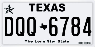 TX license plate DQQ6784
